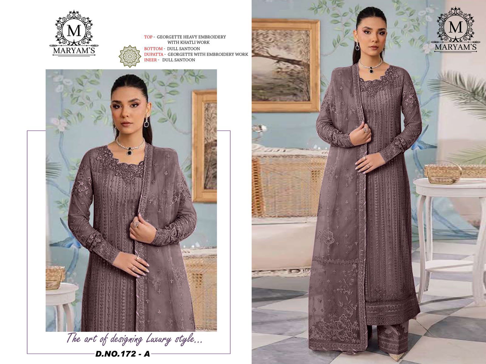 Maryams 172 Georgette Embroidered Pakistani Suits Wholesale Price In Surat
